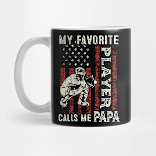 My Favorite Player Calls Me Papa US Flag Baseball Papa Gifts Fathers Day Mug